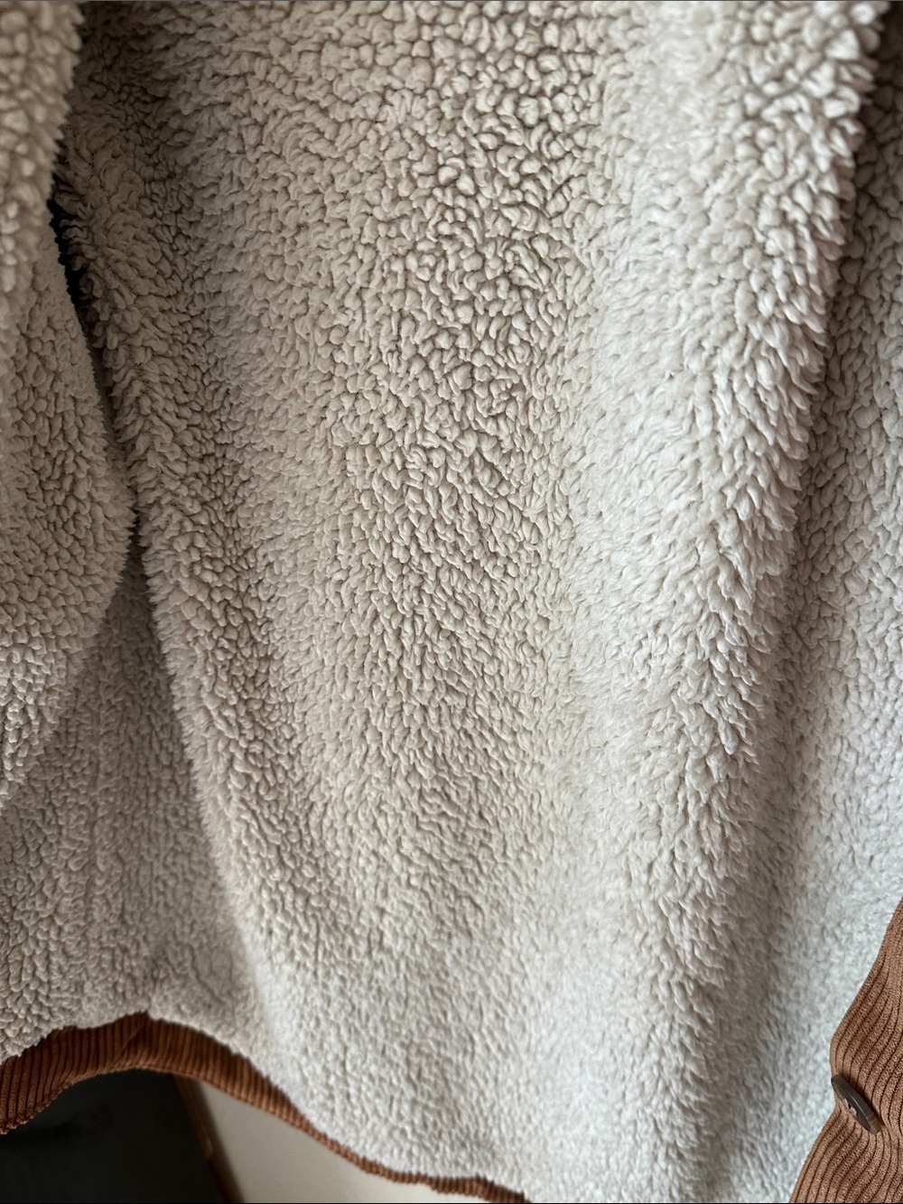 Ashley By 26 International Tan Corduroy Teddy Jacket with Cream Sherpa Lining - Picture 4 of 7